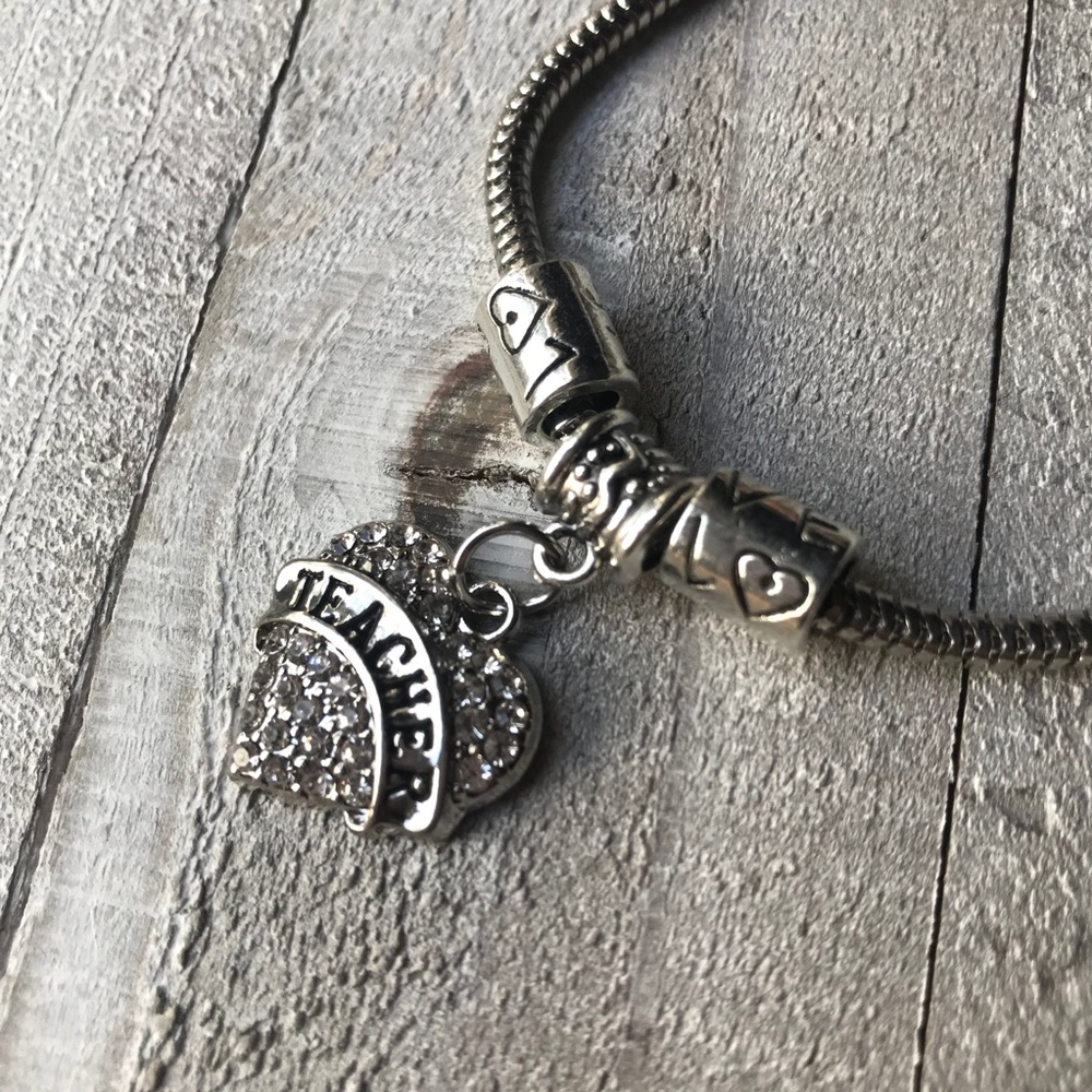 Crystal Teacher Charm Bracelet ♥️👩🏻🏫 - Picture 1 of 4